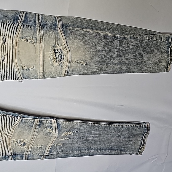 Preme mens distressed ripped white wash straight leg jeans sz 30x32 - Picture 3 of 7